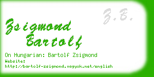 zsigmond bartolf business card